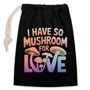 Pilz Pilze Funghi Champignon - Verschließbarer Geschenkbeutel aus Baumwolle (14x20cm) - Schwarz - Vorne