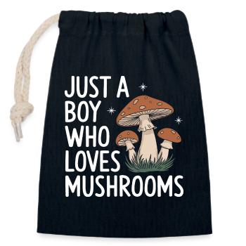 Pilz Pilze Funghi Champignon - Verschließbarer Geschenkbeutel aus Baumwolle (14x20cm) - Navy - Vorne