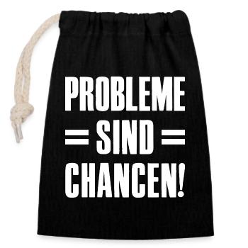 Problems Are Opportunities Founders Entrepreneurs Startup - Closable cotton gift bag (14x20cm) - black - Front