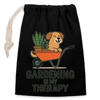 hund, gartenarbeit, garten, hundeliebhaber, gartenarbeit, - Verschließbarer Geschenkbeutel aus Baumwolle (14x20cm) - Schwarz - Vorne