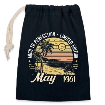 Légendaire depuis mai 1961, mai 1961 - Sac cadeau en coton avec cordon (14 x 20 cm) - bleu marine - Devant