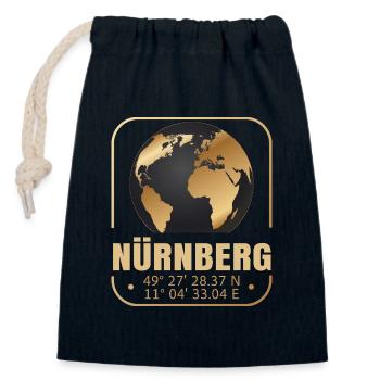 Nürnberg - Verschließbarer Geschenkbeutel aus Baumwolle (14x20cm) - Navy - Vorne