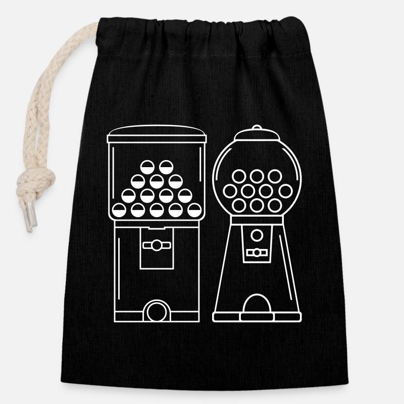 Automates Duo - Sac cadeau en coton avec cordon (14 x 20 cm) - noir