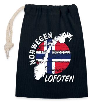 Lofoten - Verschließbarer Geschenkbeutel aus Baumwolle (14x20cm) - Navy - Vorne