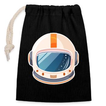 Retro Weltraum Helm - Verschließbarer Geschenkbeutel aus Baumwolle (14x20cm) - Schwarz - Vorne