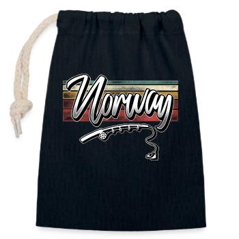 Norway Fishing - Closable cotton gift bag (14x20cm) - navy - Front