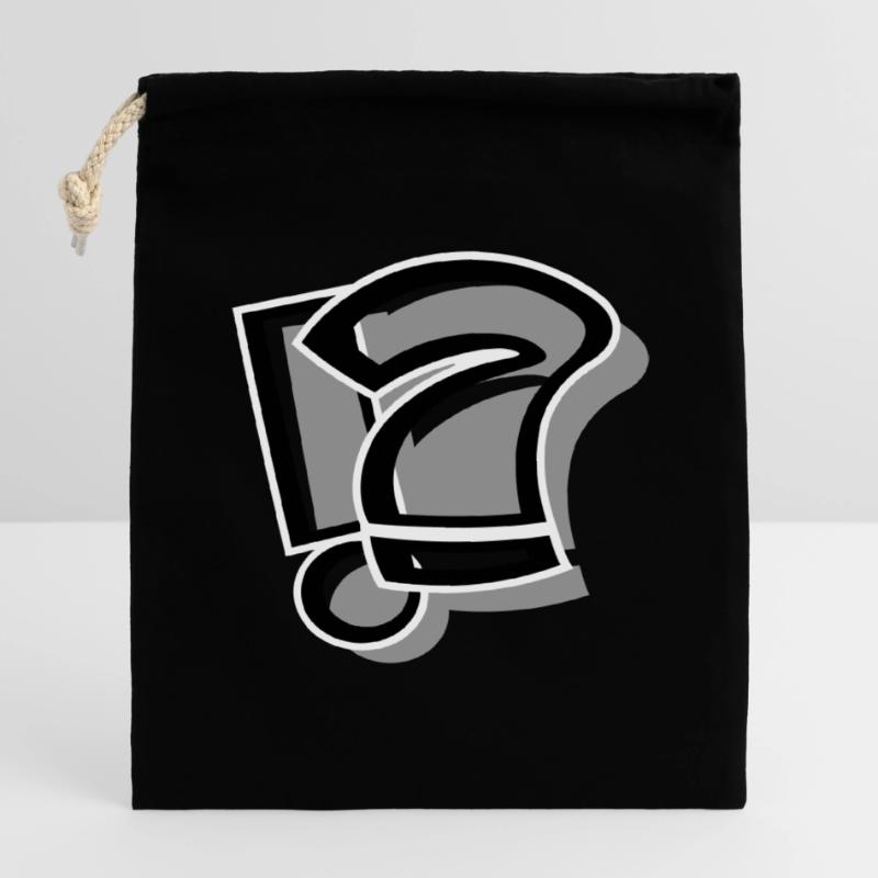 !? Point d’interrogation d’exclamation Sac cadeau en coton avec cordon (14 x 20 cm)