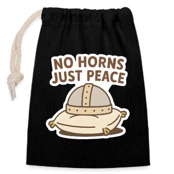 Message de sac paisible sans cornes - Sac cadeau en coton avec cordon (14 x 20 cm) - noir - Devant