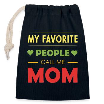 Personal motherhood message - Closable cotton gift bag (14x20cm) - navy - Front