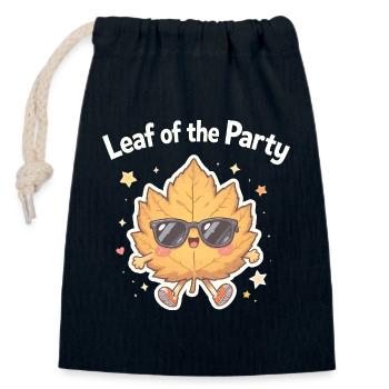 Blatt der Party Happy Fall Ernte Herbstblatt - Verschließbarer Geschenkbeutel aus Baumwolle (14x20cm) - Navy - Vorne