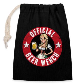Offizielle Bierfrau - Verschließbarer Geschenkbeutel aus Baumwolle (14x20cm) - Schwarz - Vorne