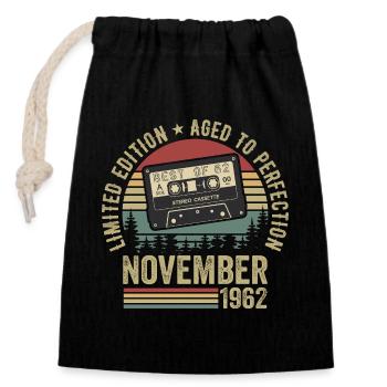 November 1962 - Closable cotton gift bag (14x20cm) - black - Front
