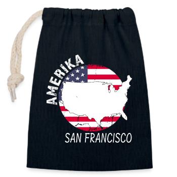San Francisco - Verschließbarer Geschenkbeutel aus Baumwolle (14x20cm) - Navy - Vorne