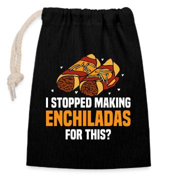 Enchiladas Foodie-Gericht der mexikanischen Küche - Verschließbarer Geschenkbeutel aus Baumwolle (14x20cm) - Schwarz - Vorne