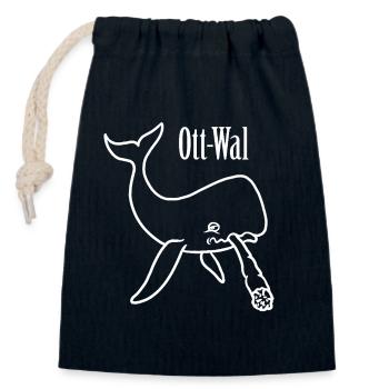 Ott-Wal Stoner Whale - Verschließbarer Geschenkbeutel aus Baumwolle (14x20cm) - Navy - Vorne