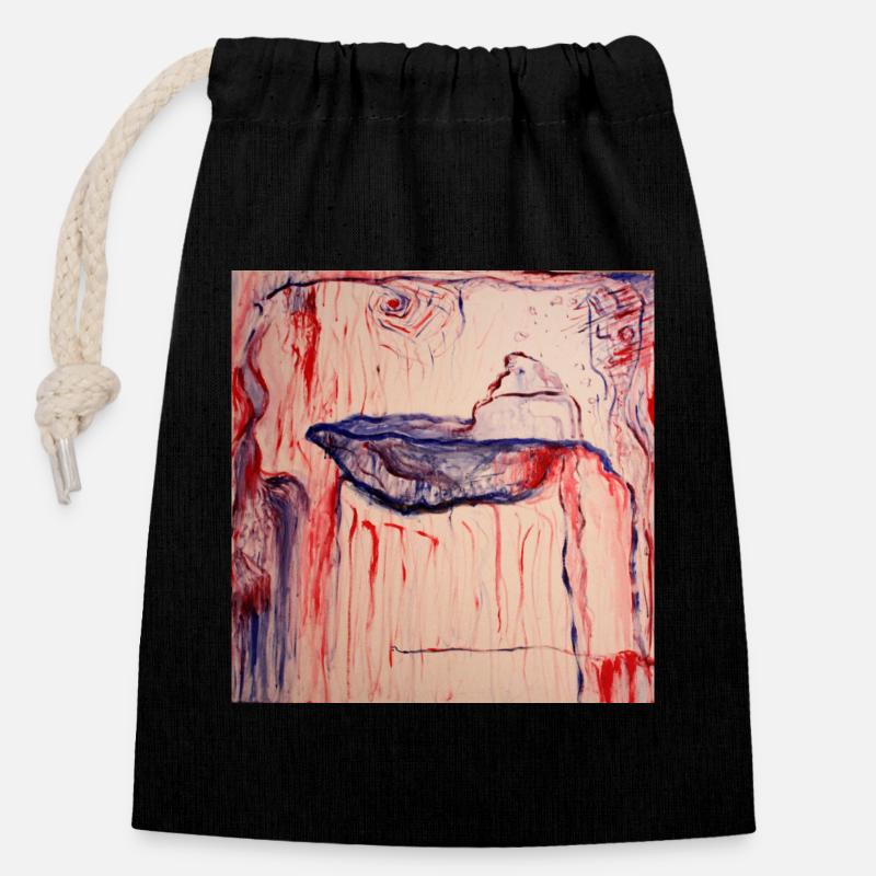 Bhuddas Cave - Closable cotton gift bag (14x20cm) - black