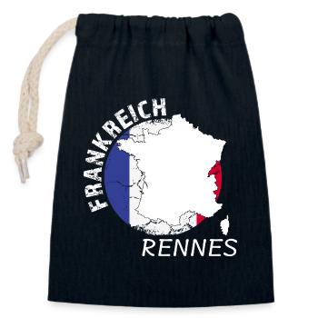 Rennes - Verschließbarer Geschenkbeutel aus Baumwolle (14x20cm) - Navy - Vorne