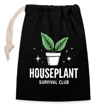 Houseplant Survival Club Plants - Closable cotton gift bag (14x20cm) - black - Front