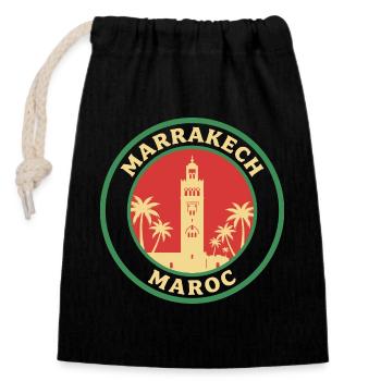 Marrakech Morocco Moroccan Moroccan - Closable cotton gift bag (14x20cm) - black - Front