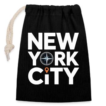New York City USA Travel - Closable cotton gift bag (14x20cm) - black - Front