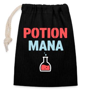 Potion Mana Text Gaming - Verschließbarer Geschenkbeutel aus Baumwolle (14x20cm) - Schwarz - Vorne