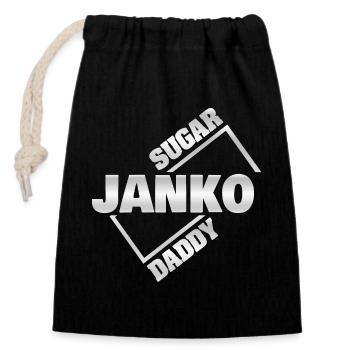 Geld Janko - Verschließbarer Geschenkbeutel aus Baumwolle (14x20cm) - Schwarz - Vorne