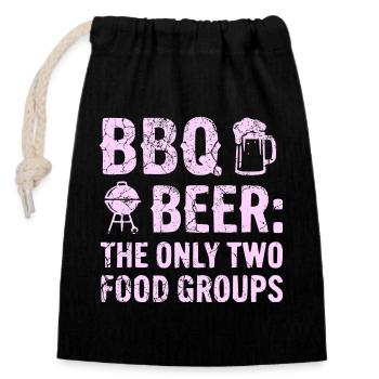 BBQ Shirt, hoodie, geschenkidee für Grillmeister - Verschließbarer Geschenkbeutel aus Baumwolle (14x20cm) - Schwarz - Vorne