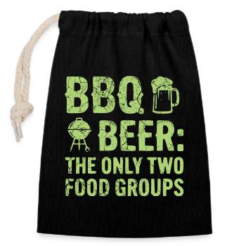 BBQ Shirt, hoodie, geschenkidee für Grillmeister - Verschließbarer Geschenkbeutel aus Baumwolle (14x20cm) - Schwarz - Vorne