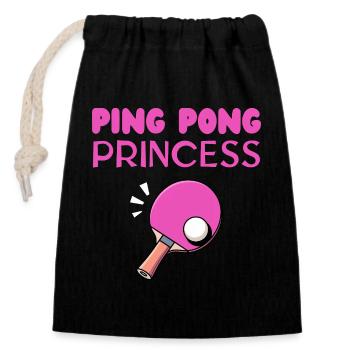 Ping Pong Princess - Closable cotton gift bag (14x20cm) - black - Front