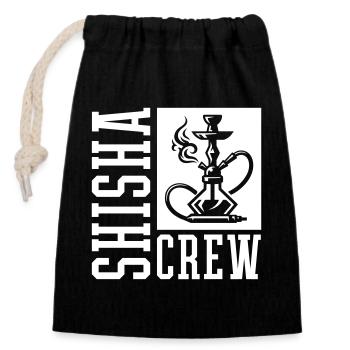Shisha Crew - Verschließbarer Geschenkbeutel aus Baumwolle (14x20cm) - Schwarz - Vorne