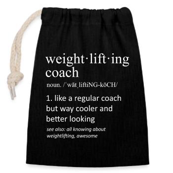 Weightlifting Routine Perfect Day Gym Checklist - Closable cotton gift bag (14x20cm) - black - Front