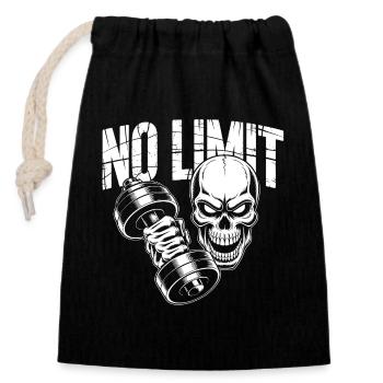 No Limit Skull Kraft-Design - Verschließbarer Geschenkbeutel aus Baumwolle (14x20cm) - Schwarz - Vorne