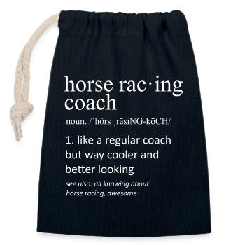 Pferderennen Herzschlag EKG Jockey Silhouette - Verschließbarer Geschenkbeutel aus Baumwolle (14x20cm) - Navy - Vorne