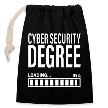 Cybersicherheits-Studenten-Ingenieur Cybersicherheit - Verschließbarer Geschenkbeutel aus Baumwolle (14x20cm) - Schwarz - Vorne