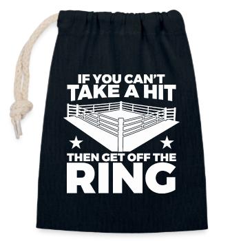 If You Can't Take Hit Then Get Off Ring - Verschließbarer Geschenkbeutel aus Baumwolle (14x20cm) - Navy - Vorne