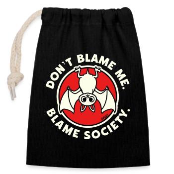 Don’t Blame Me Bat Society - Closable cotton gift bag (14x20cm) - black - Front