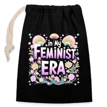In my Feminist Era - psychedelic - Closable cotton gift bag (14x20cm) - black - Front
