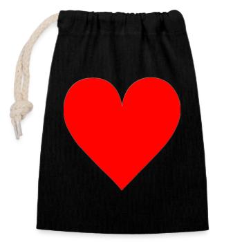 Heart Collection: The Absolute of Love - Closable cotton gift bag (14x20cm) - black - Front