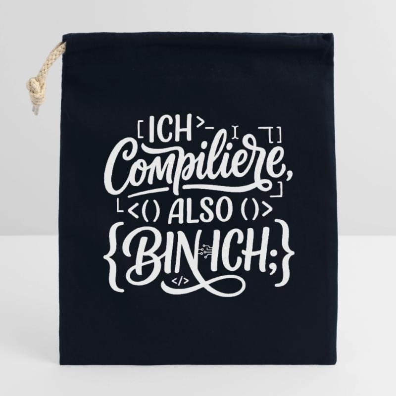 Ich compiliere also bin ich Coder Verschließbarer Geschenkbeutel aus Baumwolle (14x20cm)