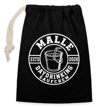 Malle 2026 Daydrinking Sauf Crew - Sac cadeau en coton avec cordon (14 x 20 cm) - noir - Devant