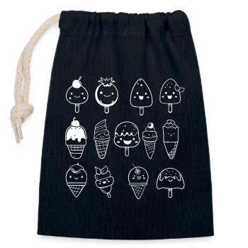 Eiscreme Sorten Comic Look - Closable cotton gift bag (14x20cm) - navy - Front