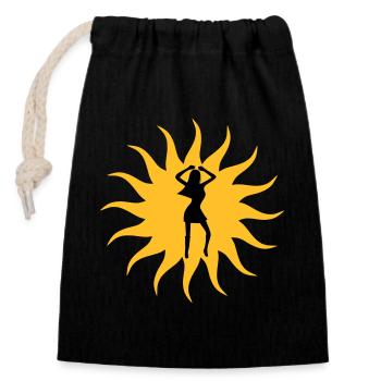 Danse du soleil fille - Sac cadeau en coton avec cordon (14 x 20 cm) - noir - Devant