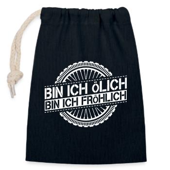 Motorrad - rasen - Motorradfahrer - Moped - Verschließbarer Geschenkbeutel aus Baumwolle (14x20cm) - Navy - Vorne