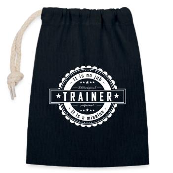 Trainer - Closable cotton gift bag (14x20cm) - navy - Front