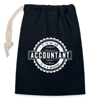 ACCOUNTANT - Closable cotton gift bag (14x20cm) - navy - Front