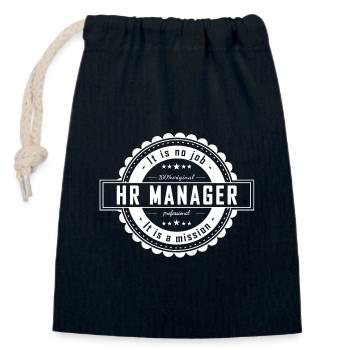 HR MANAGER - Closable cotton gift bag (14x20cm) - navy - Front