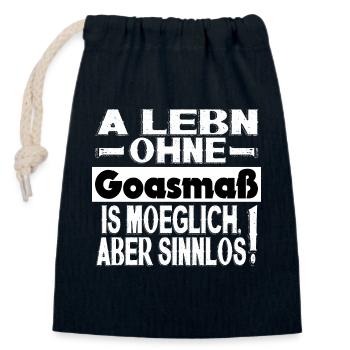 A LEBN OHNE GOASMAß IS MÖGLICH ABER SINNLOS! - Verschließbarer Geschenkbeutel aus Baumwolle (14x20cm) - Navy - Vorne