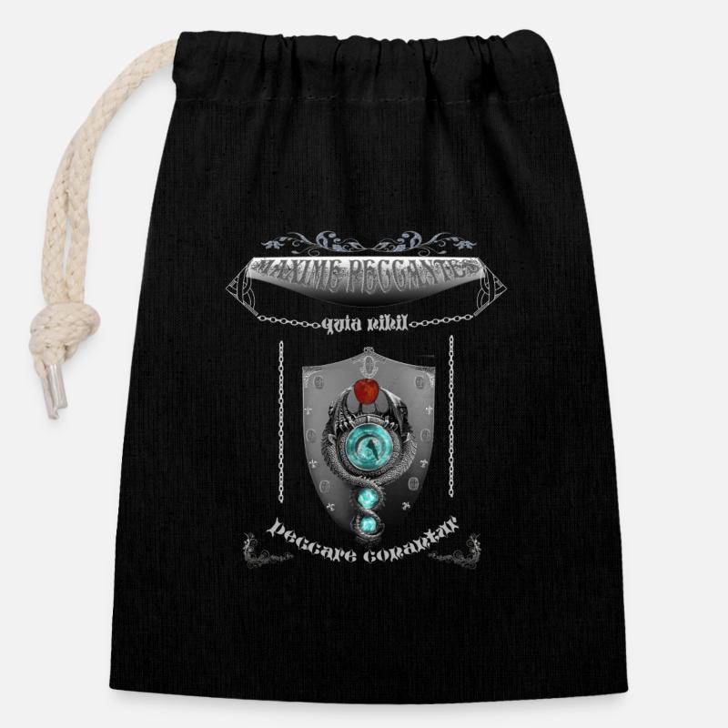 maxime peccantes - Closable cotton gift bag (14x20cm) - black