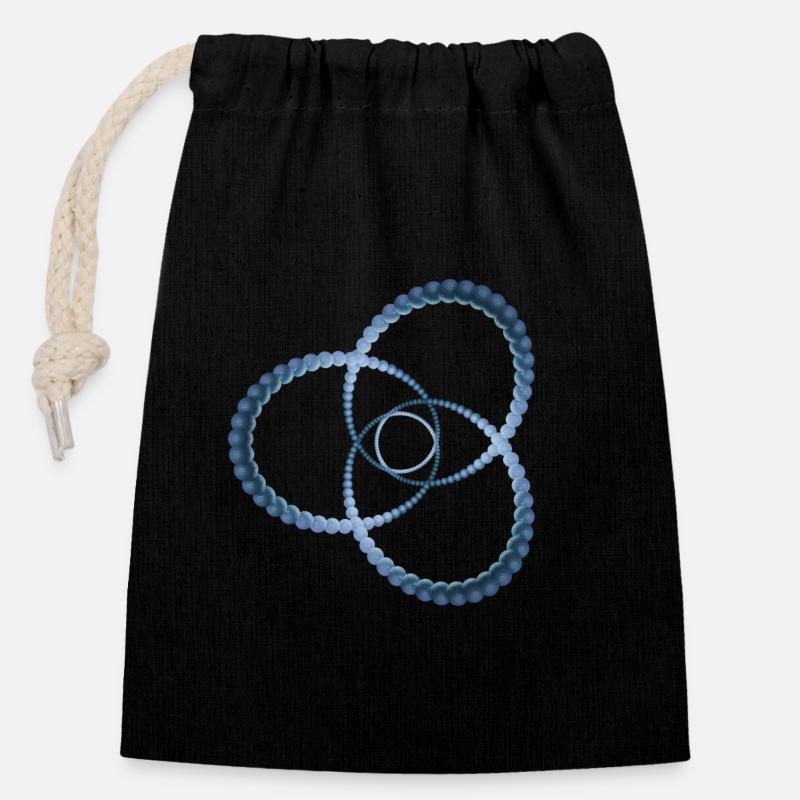 Atom - Cellulaire cinq - Sac cadeau en coton avec cordon (14 x 20 cm) - noir