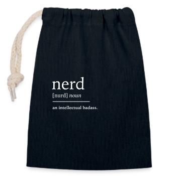 Nerd nerd - Sac cadeau en coton avec cordon (14 x 20 cm) - bleu marine - Devant